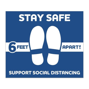 12" x 14" Rectangle Stay Safe Floor Decals